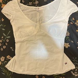 Vintage Tommy Hilfiger floral peplum top with bow